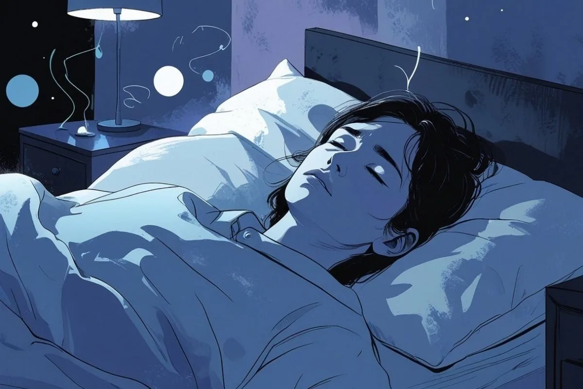 Sleep and Productivity: How Sleep Impacts Performance? Close-up of a person sleeping soundly, representing restorative sleep that improves concentration, memory, and daily productivity