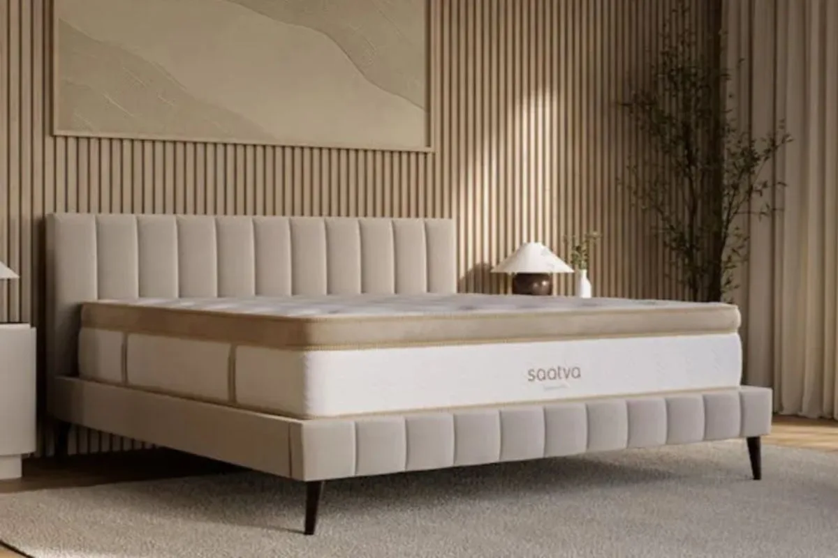Angled view of the SweetNight Prime Memory Mattress emphasizing its supportive foam construction and safe materials