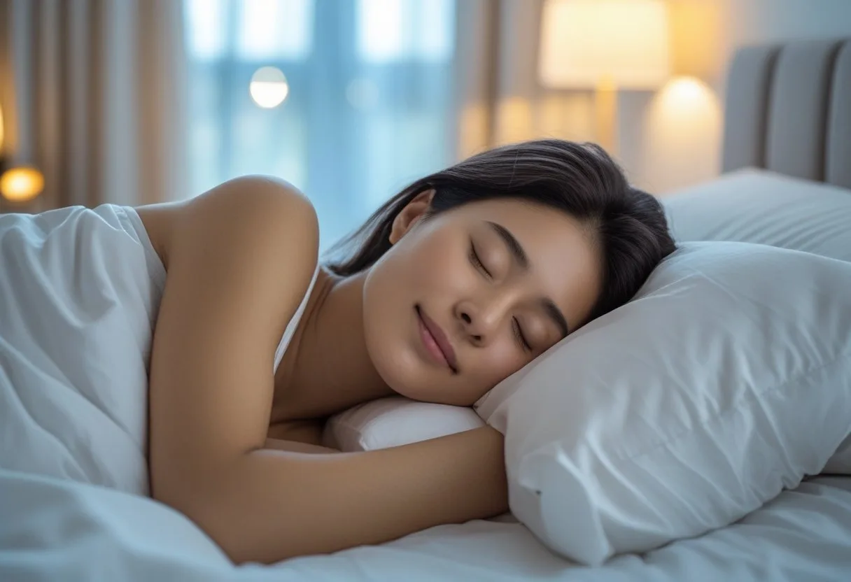 Is Sleeping on Left Side Bad for Heart Health? Best Sleep Position A woman sleeping on her side.