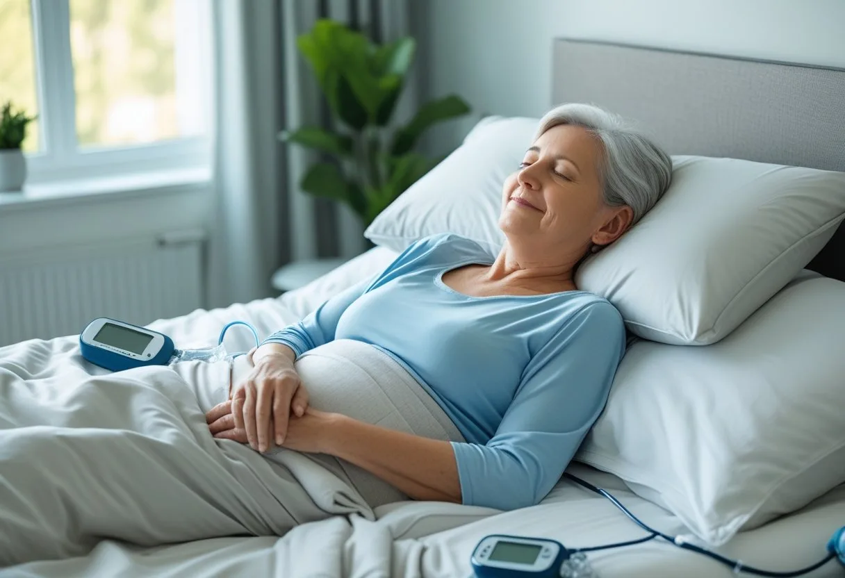 Is Sleeping on Left Side Bad for Heart Health? Best Sleep Position An oldwoman lying down on her bed.