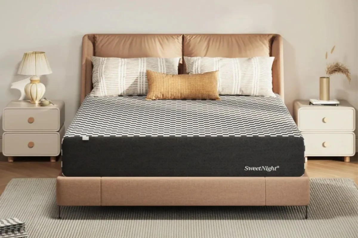 SweetNight Prime Memory Mattress set up in a bedroom, illustrating the mattress users can test during the trial period