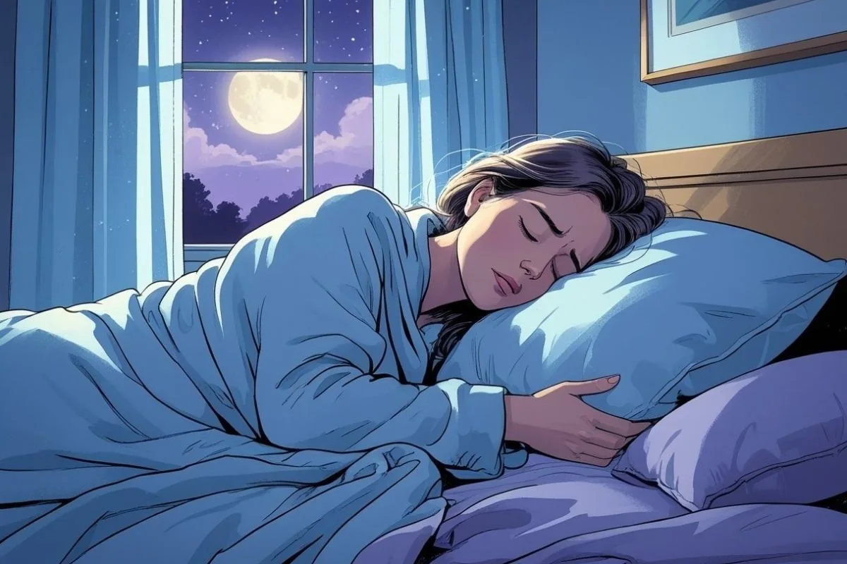 Tossing and Turning at Night: Causes and Effective Solutions Sleeper hugging a pillow for better body alignment and improved sleep comfort throughout the night