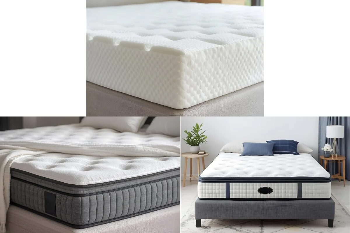 What Type of Mattress Is Good for Side Sleepers? 3 different images of 3 different mattresses.