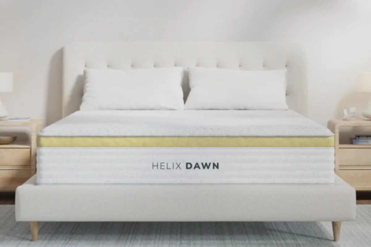 Front view of the Helix Dawn Mattress before pickup or return under the sleep trial