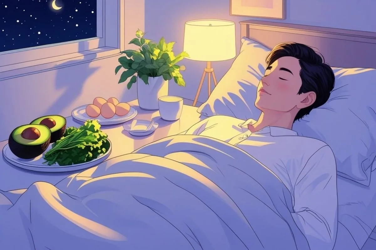 Keto Insomnia: Causes, Symptoms, and Effective Remedies Keto foods like avocado, eggs, and leafy greens that may help improve sleep quality on a ketogenic diet