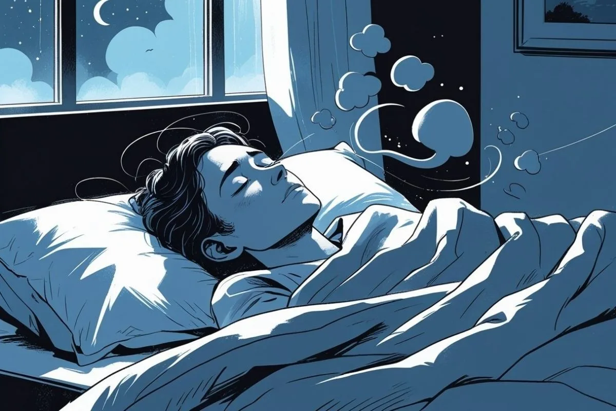 Parkinson’s and Sleep: Understanding Challenges and Solutions Illustration of sleep disturbances and disrupted rest caused by Parkinson's disease symptoms