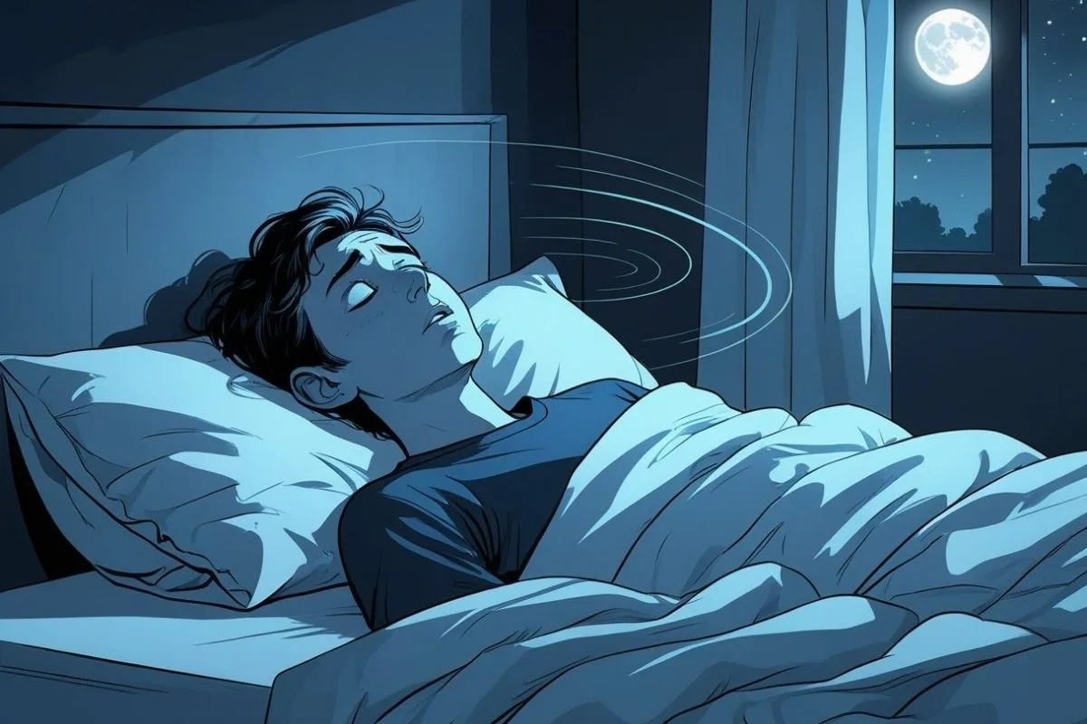 Parkinson’s and Sleep: Understanding Challenges and Solutions Person showing signs of REM sleep behavior disorder and restless sleep linked to Parkinson's disease