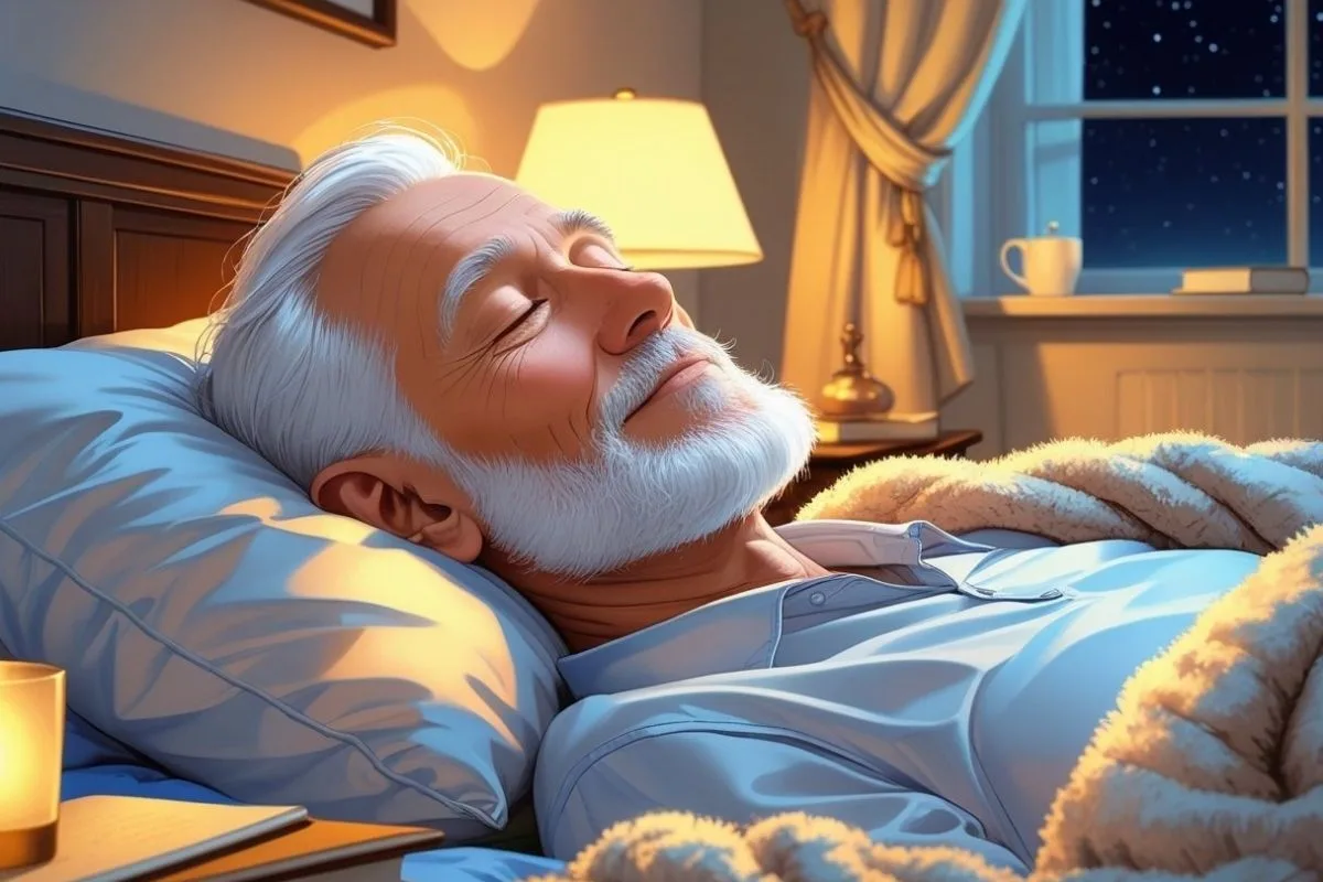 Older adult sleeping peacefully to illustrate healthy sleep habits for people with Parkinson's disease