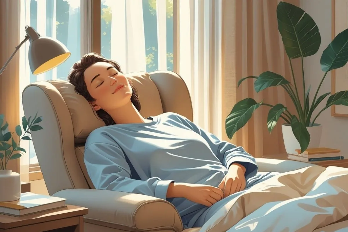 Sleeping Upright: Benefits, Risks, and Tips for Comfortable Rest Comfortable upright sleeping posture in a recliner for improved rest and reduced pressure