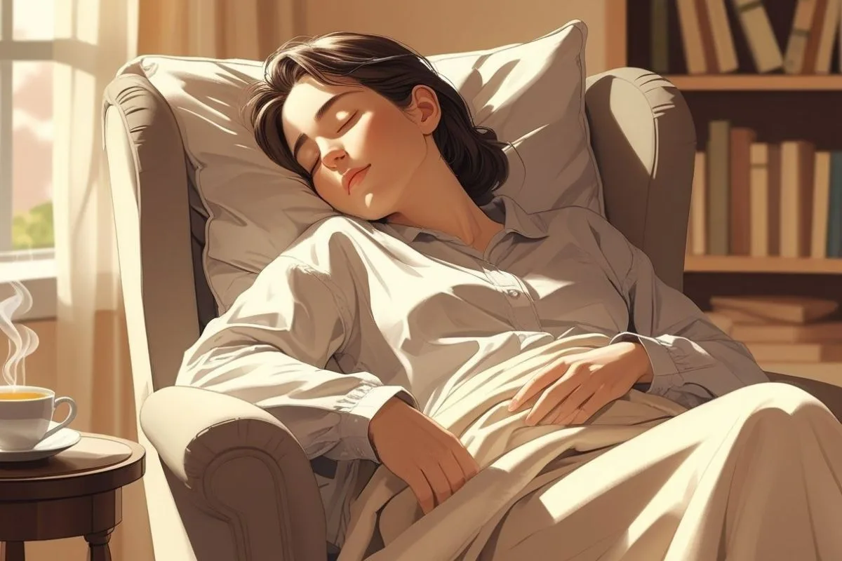 Person sleeping upright in a recliner to demonstrate the benefits of elevated sleeping positions