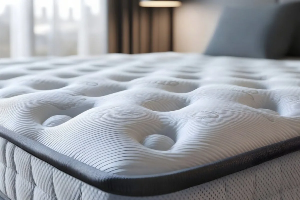 What Type of Mattress Is Best for Stomach Sleepers? A closeup of a mattress.