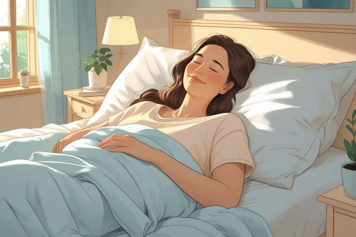 Good Sleeping Posture: Align Your Spine for Better Sleep Back sleeping posture demonstrating natural spinal alignment for better sleep quality