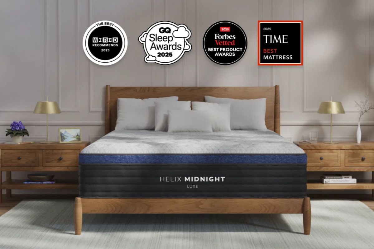 Award-winning Helix Midnight Luxe mattress featured for performance and industry recognition comparison