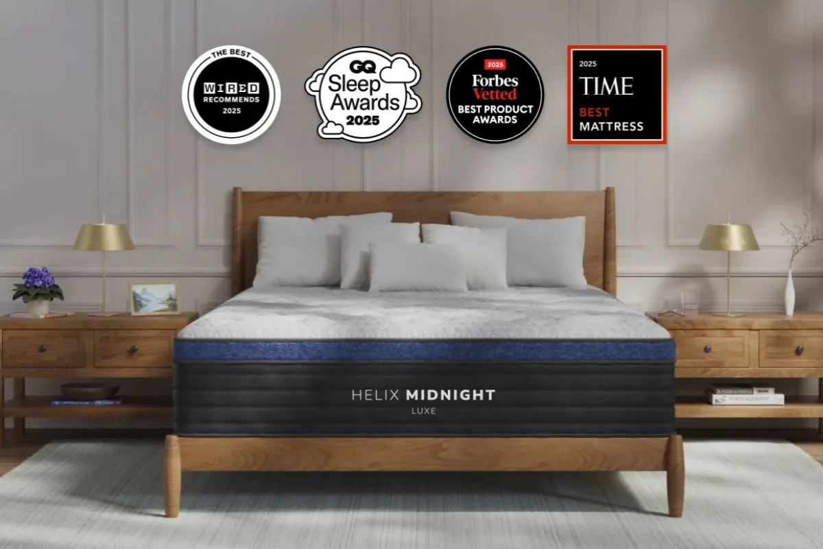 Helix Midnight Luxe mattress cover compared with Bear Elite Hybrid cover materials and side panel design
