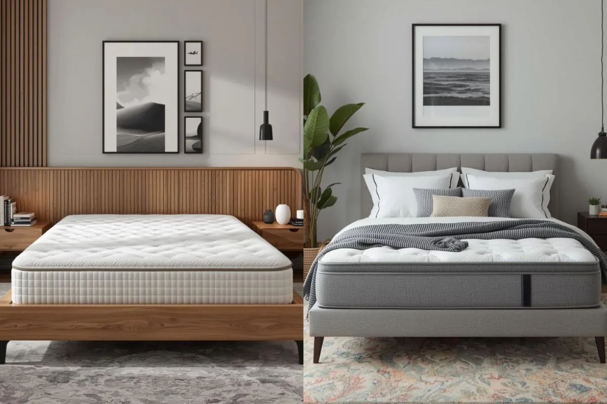 Is a Memory Foam or Hybrid Mattress Better for a Heavy Person? Memory Foam vs. Hybrid Mattress comparison for heavy sleepers highlighting design, thickness, and support differences