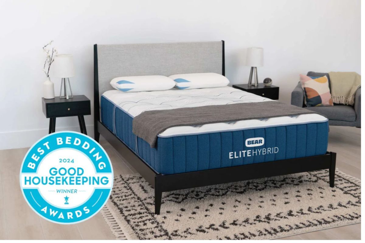 Bear Elite Hybrid mattress with Good Housekeeping award badge