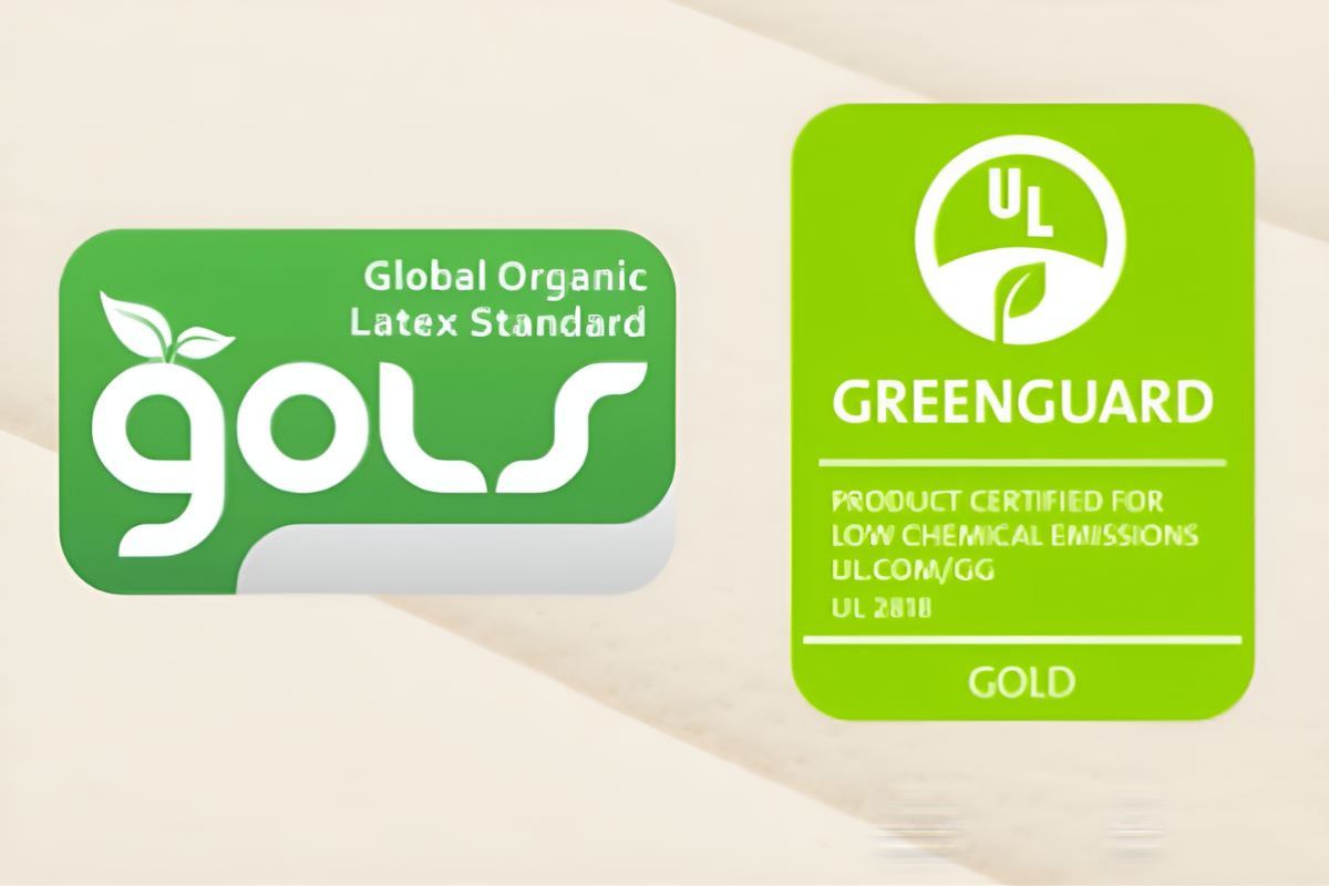 GOLS and GREENGUARD Gold certifications for organic and low-emission mattress materials