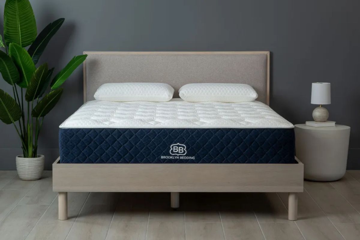 Brooklyn Bedding Signature Hybrid mattress on a modern bed frame