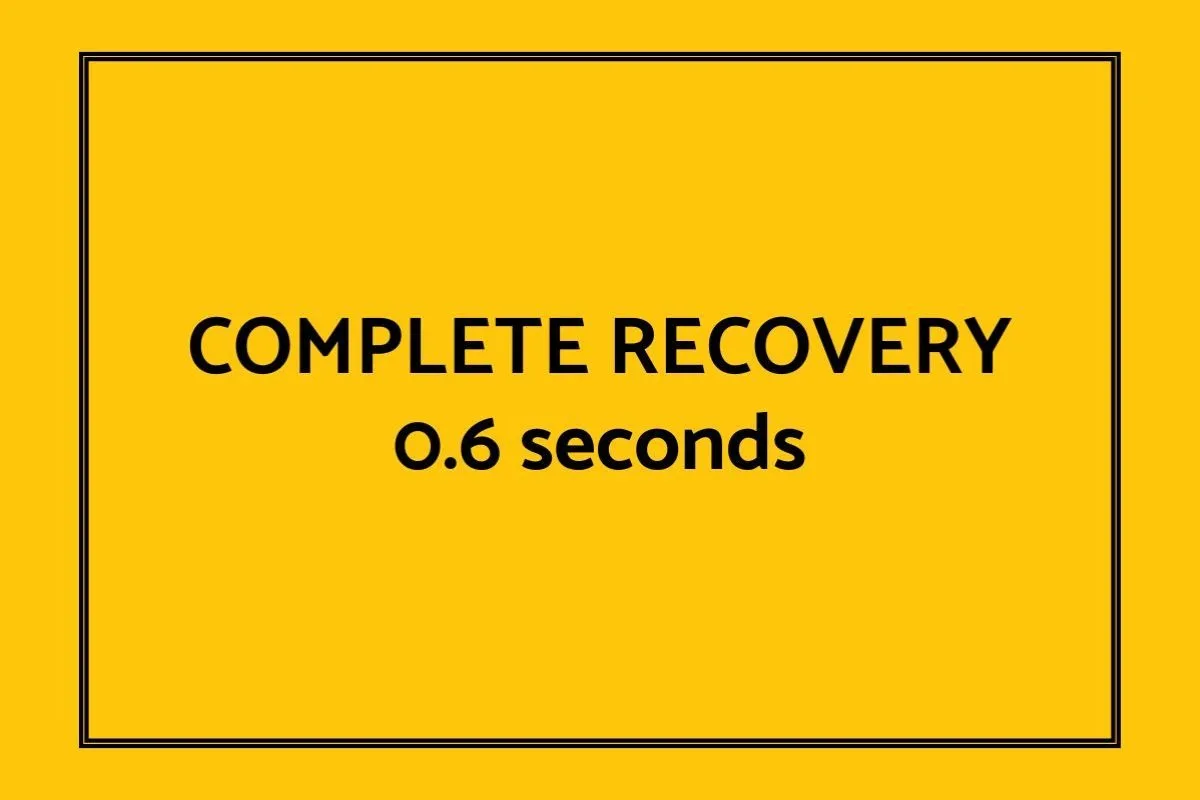 Mattress response time test showing complete recovery in 0.6 seconds