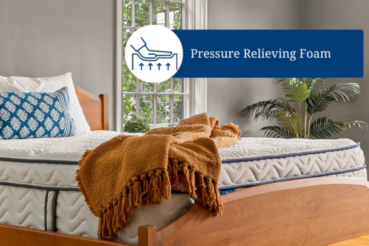 Mattress surface labeled pressure relieving foam for comfort support