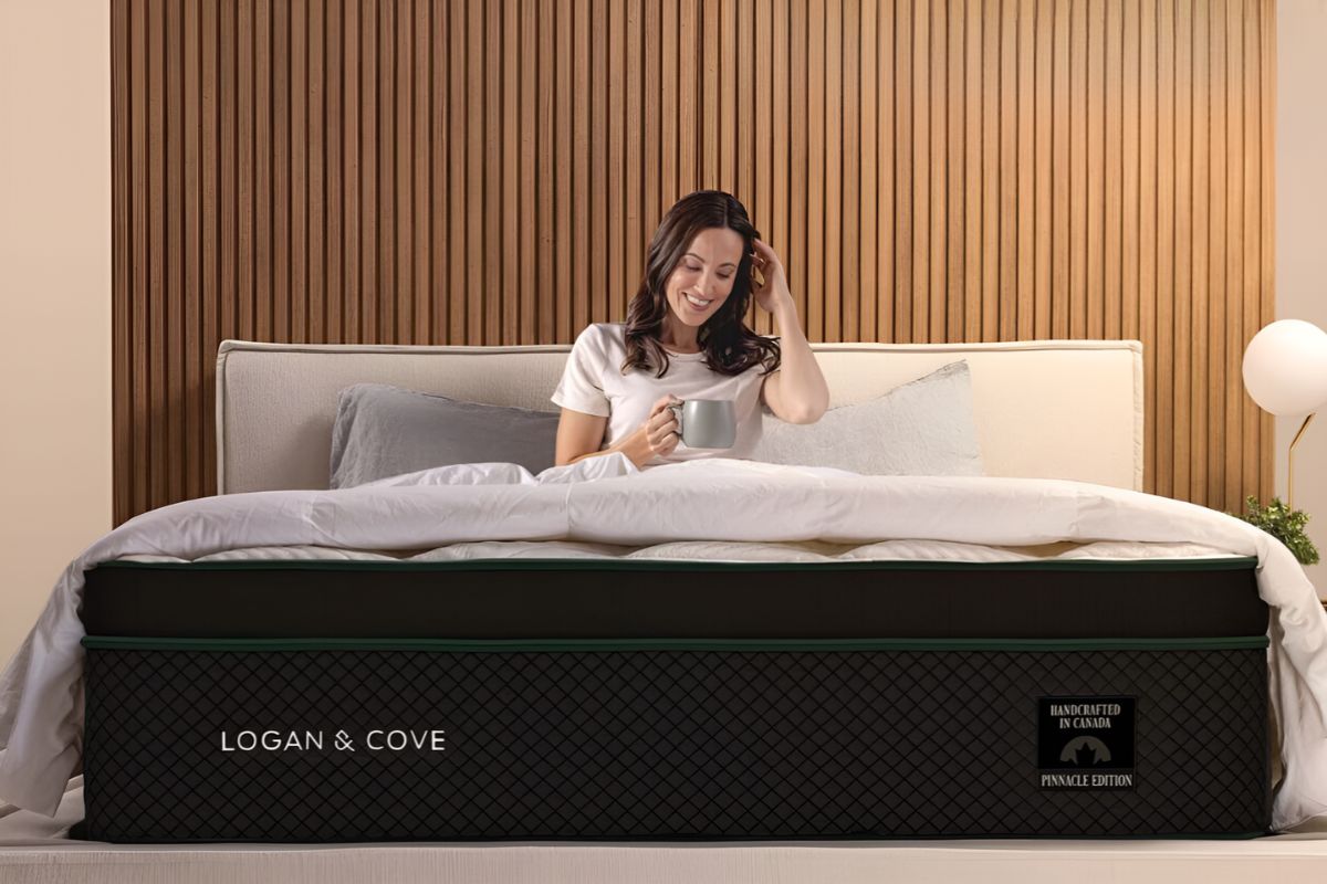 Logan & Cove Frontier Hybrid mattress with dual firmness comfort setup