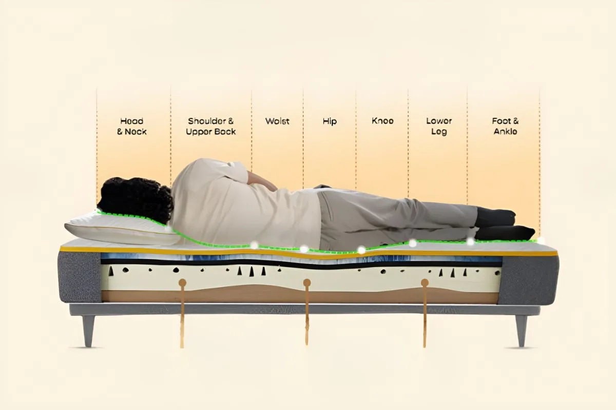 SleepyCat Ultima Memory Foam Mattress - Sleeping Positions