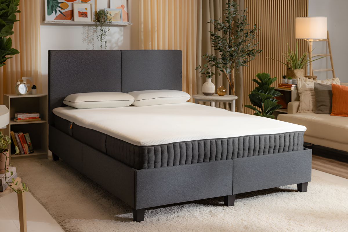 Emma Hybrid mattress alternative featuring memory foam comfort layer and pocket spring support in bedroom setup