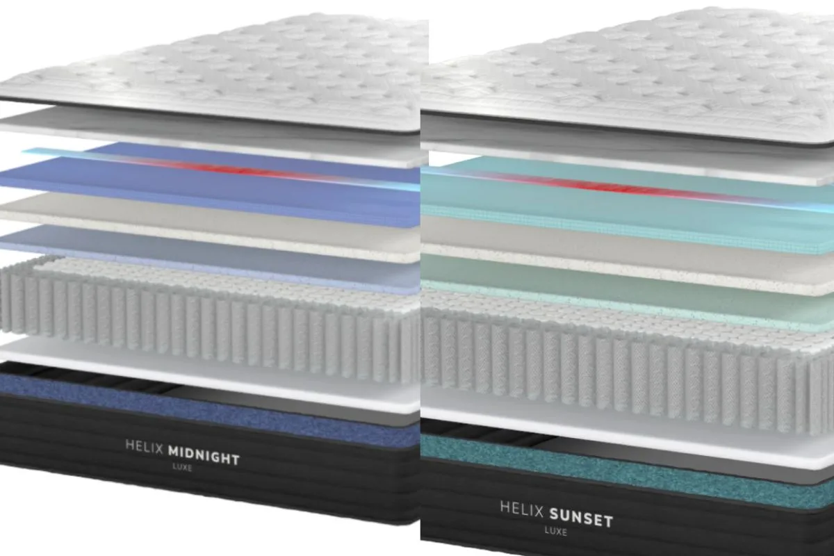 Helix Midnight Luxe vs Helix Sunset Luxe Helix Midnight Luxe vs Helix Sunset Luxe: Materials Used