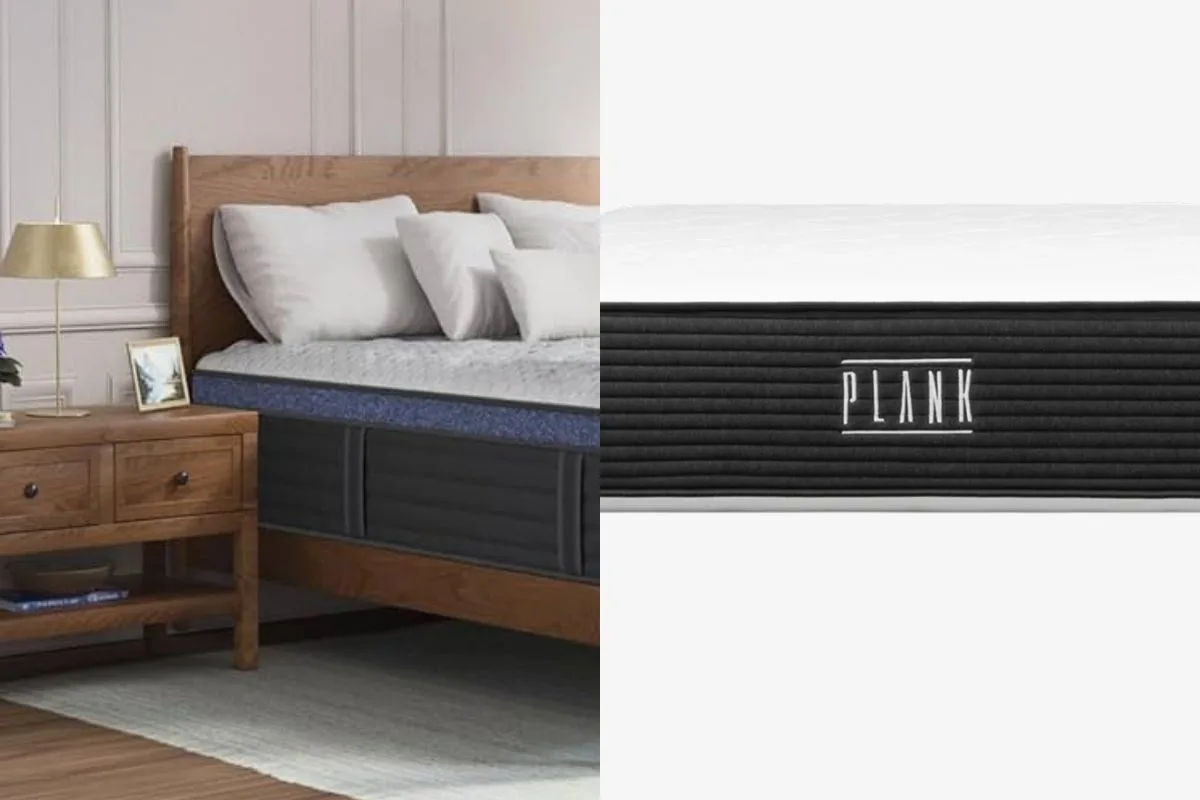 Helix Midnight Luxe vs Plank Firm Luxe A side by side of the Helix Midnight Luxe and the Plank Firm Luxe.