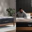 A side by side image of Helix Midnight Luxe and Titan Plus Luxe with a Sleep Foundation: Best Overall Mattress for Heavy People Accolade.