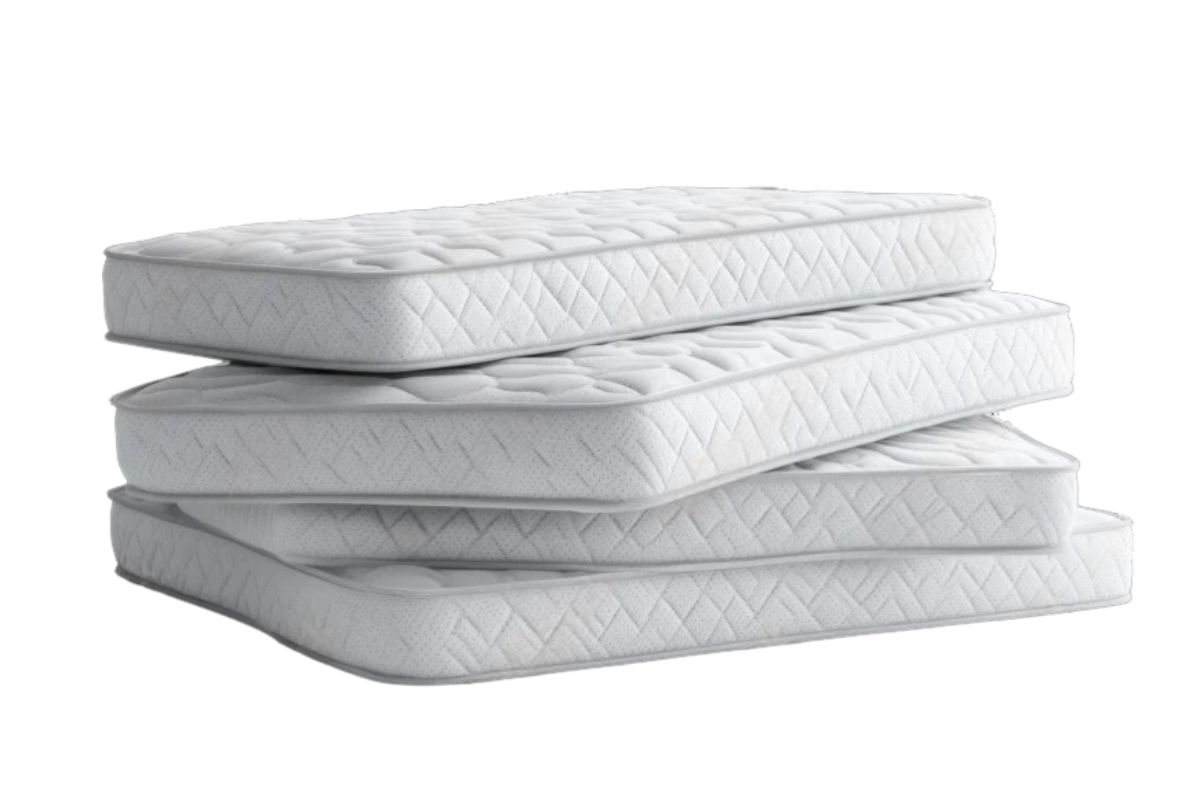 Is a Spring Mattress Good for Sex? Stack of spring mattresses with varying thicknesses, demonstrating the range of innerspring mattress constructions available for comfort and responsiveness