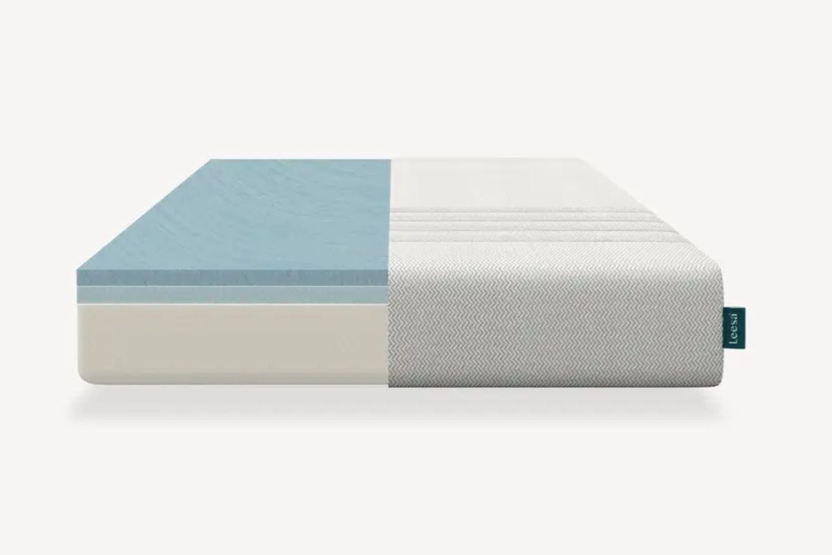 Cross-section view of the Leesa Kids Mattress showing foam layers, illustrating the mattress construction and materials used for safety and support.