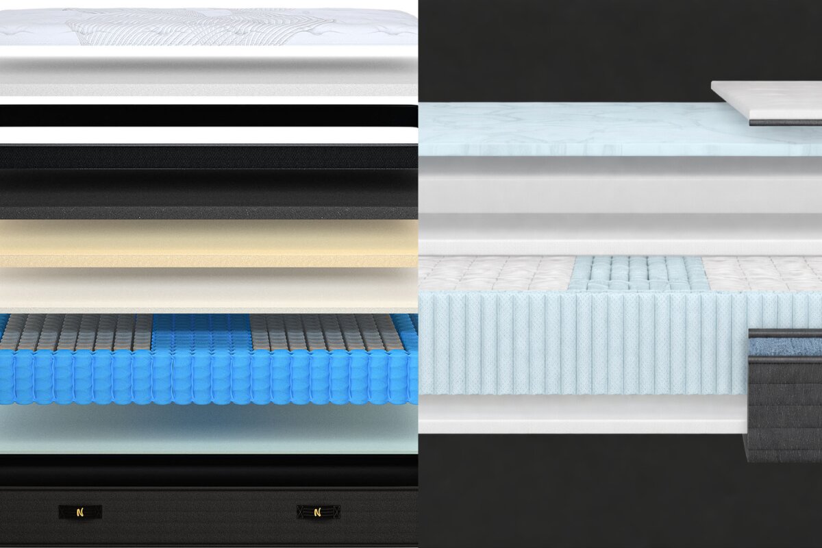 nolah evolution 15 and helix dawn luxe mattress cooling layer and support core comparison