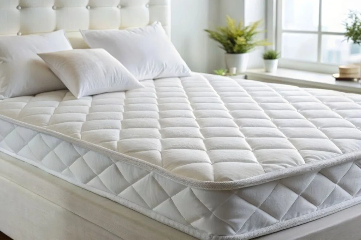 Cooling mattress with a breathable quilted sleep surface designed to improve airflow and help regulate body temperature