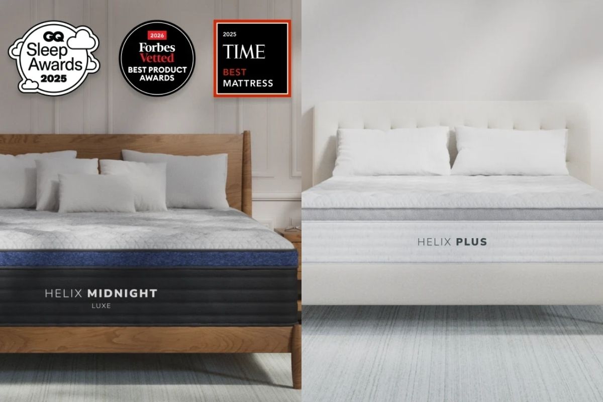 Helix Midnight Luxe vs Helix Plus A side by side of Helix Midnight Luxe and Helix Plus.