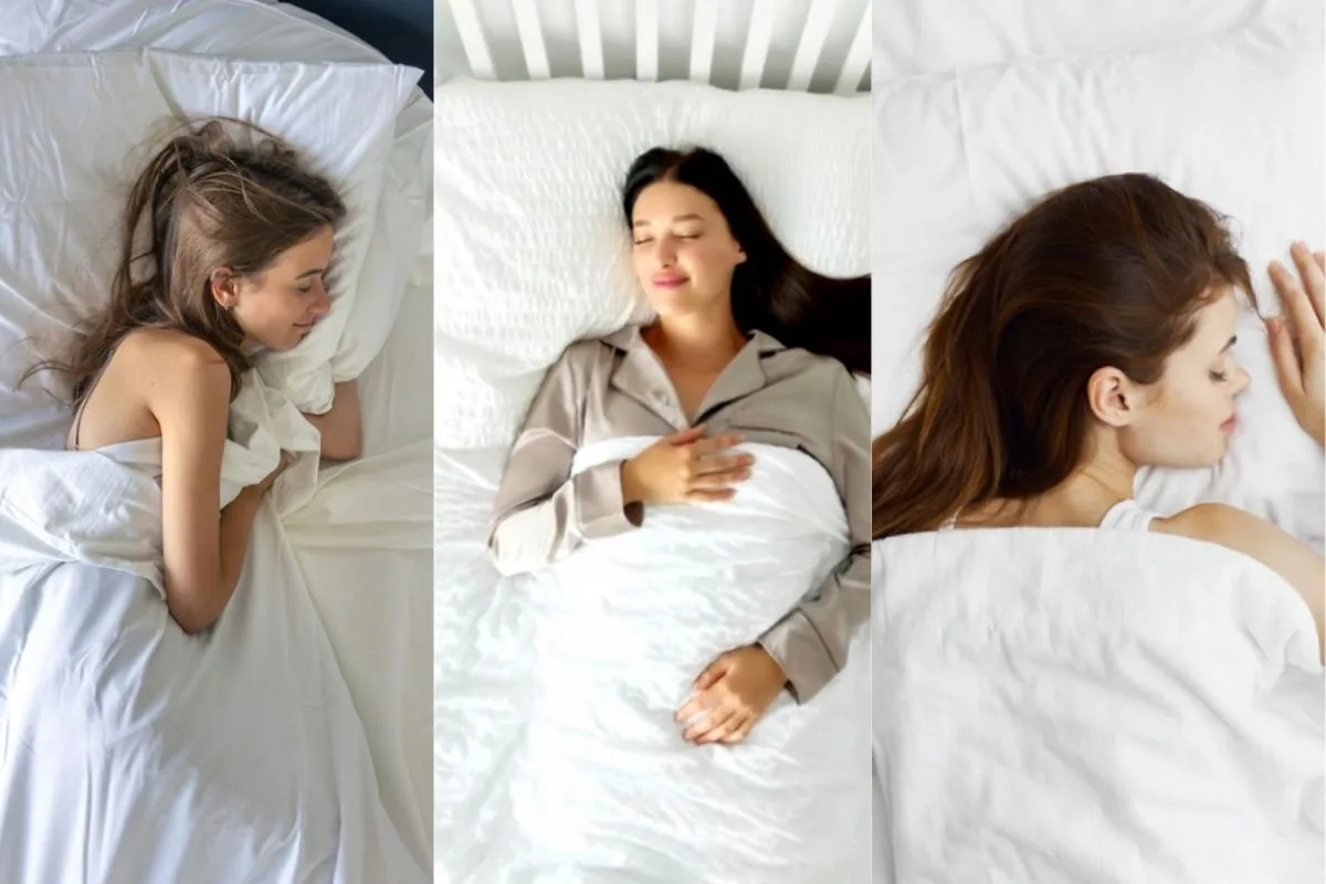 How to Prevent Back Pain for Combination Sleepers? Different sleeping positions for combination sleepers, showing side, back, and stomach sleep postures that can affect back pain